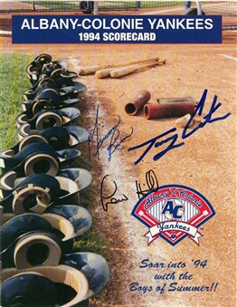 1994 Mariano Rivera Signed Albany Colonie Yankees Scorecard (JSA) 